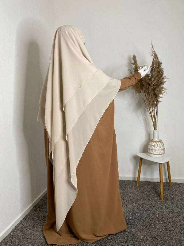 Khimar Beige - Collection « 3 Voiles »